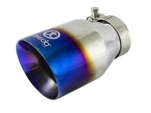 aFe - aFe Takeda 304 Stainless Steel Clamp-On Exhaust Tip 2.5in Inlet / 4in Outlet - Blue Flame - 49T25404-L07 - Image 1