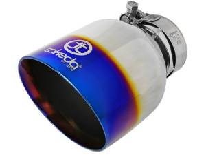 aFe - aFe Takeda 304 Stainless Steel Clamp-On Exhaust Tip 2.5in. Inlet / 4.5in. Outlet - Blue Flame - 49T25454-L07 - Image 1
