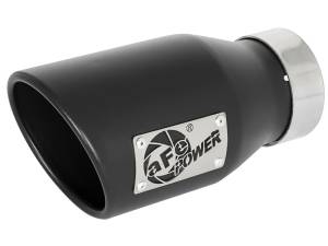 aFe - aFe MACH Force-Xp 409 SS Exhaust Tip Black (Left Side) 3in In x 4-1/2in Out x 9in L Clamp-On - 49T30452-B09 - Image 1