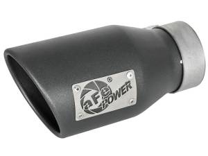 aFe - aFe MACH Force-Xp 3in 304 SS Metallic Black Exhaust Tip 3in In x 4-1/2in Out x 9in L Bolt-On Left - 49T30452-B091 - Image 1