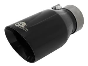 aFe - aFe MACH Force-Xp Univ 304 SS Double-Wall Clamp-On Exhaust Tip - Black - 3in Inlet - 4.5in Outlet - 49T30454-B092 - Image 1