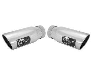 aFe - aFe MACHForce-XP 304 Stainless Steel Polished Exhaust Tip 3.5in x 4.5in Out x 12in L Clamp-On - 49T35456-P12 - Image 1