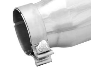 aFe - aFe MACHForce-XP 304 Stainless Steel Polished Exhaust Tip 3.5in x 4.5in Out x 12in L Clamp-On - 49T35456-P12 - Image 2