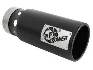 aFe - aFe SATURN 4S 4in SS Intercooled Exhaust Tip - Black 4in In x 5in Out x 12in L Bolt-On - 49T40501-B122 - Image 1
