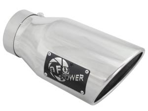 aFe - aFe MACH Force-XP 304 SS Right Side Single Wall Polished Exhaust Tip 4in Inlet x 6in Outlet x 12in L - 49T40601-P12 - Image 1