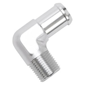 Edelbrock - Edelbrock Hose End 90-Deg 1/2In NPT to 3/4In Barb Clear Anodize - 8166 - Image 4