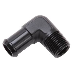 Edelbrock - Edelbrock Hose End 90-Deg 1/2In NPT to 1/2In Barb Black Anodize - 8180 - Image 3