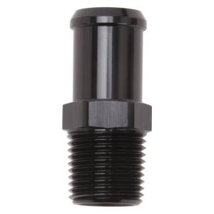 Edelbrock - Edelbrock Hose End Straight 1/2In NPT to 3/4In Barb Black Anodize - 8183 - Image 1