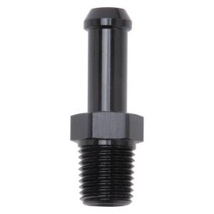 Edelbrock - Edelbrock Hose End Straight 1/4In NPT to 3/8In Barb Black Anodize - 8191 - Image 1