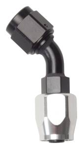 Russell - Russell Performance -10 AN Black/Silver 45 Degree Full Flow Hose End - 610113 - Image 1