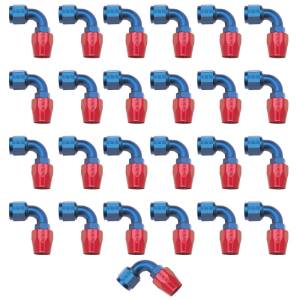 Russell - Russell Performance -6 AN Red/Blue 90 Degree Full Flow Hose End (25 pcs.) - 610168 - Image 1