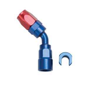 Russell - Russell Performance 3/8in SAE Quick Disc Female to -6 Hose Red/Blue 45 Degree Hose End - 611210 - Image 3