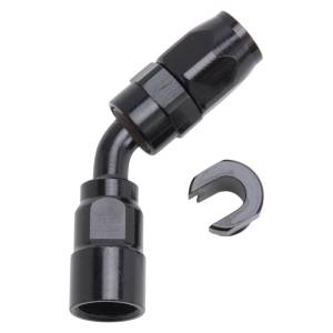 Russell - Russell Performance 3/8in SAE Quick Disc Female to -6 Hose Black 45 Degree Hose End - 611213 - Image 3
