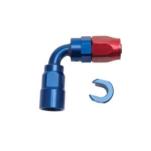 Russell - Russell Performance 3/8in SAE Quick Disc Female to -6 Hose Red/Blue 90 Degree Hose End - 611220 - Image 2