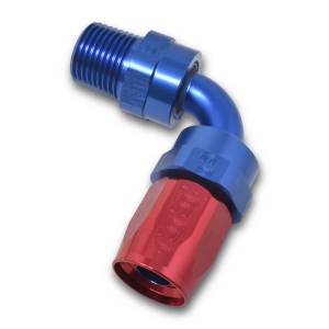 Russell - Russell Performance -6 AN Red/Blue 90 Degree Full Flow Swivel Pipe Thread Hose End (With 1/4in NPT) - 612090 - Image 5