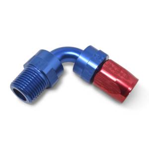 Russell - Russell Performance -10 AN Red/Blue 90 Deg Full Flow Swivel Pipe Thread Hose End (With 3/8in NPT) - 612190 - Image 4