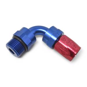 Russell - Russell Performance Swivel Hose End Assy #10 AN Male SAE Port to #8 Hose 90 Deg Red/Blue Anodized - 612430 - Image 4