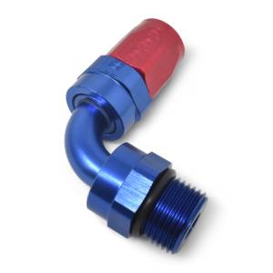 Russell - Russell Performance Swivel Hose End Assy #10 AN Male SAE Port to #8 Hose 90 Deg Red/Blue Anodized - 612430 - Image 6