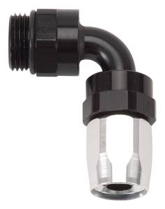 Russell - Russell Performance Swivel Hose End Assy #10 AN Male SAE Port to #8 Hose 90 Deg Clr/Blk Anodized - 612433 - Image 1