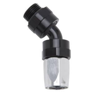 Russell - Russell Performance Hose End #8 to #8 Radius Inlet Port 45 Deg Blk/Clr - 612453 - Image 1