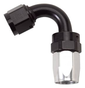 Russell - Russell Performance -6 AN Black/Silver 120 Degree Tight Radius Full Flow Swivel Hose End - 613403 - Image 1