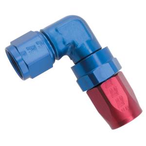 Russell - Russell Performance -8 AN Red/Blue 90 Degree Forged Aluminum Swivel Hose End - 613650 - Image 2