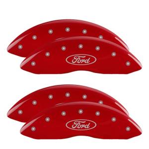 MGP - MGP 4 Caliper Covers Engraved Front & Rear Oval logo/Ford Red finish silver ch - 10056SFRDRD - Image 3