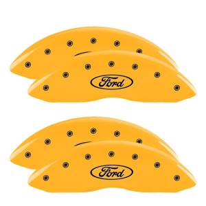 MGP - MGP 4 Caliper Covers Engraved F & R Ford Logo Yellow Finish Black Char 2006 Ford F-350 Super Duty - 10056SFRDYL - Image 3