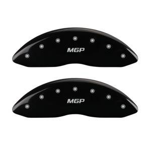 MGP 4 Caliper Covers Engraved Front & Rear MGP Black finish silver ch - 10056SMGPBK