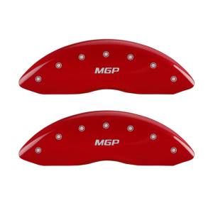 MGP 4 Caliper Covers Engraved Front & Rear MGP Red finish silver ch - 10056SMGPRD