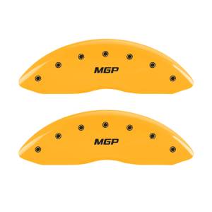 MGP 4 Caliper Covers Engraved Front & Rear MGP Yellow Finish Black Char 2006 Ford F-350 Super Duty - 10056SMGPYL