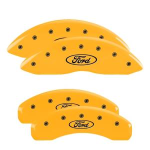 MGP - MGP 4 Caliper Covers Engraved Front & Rear MGP Yellow Finish Black Char 2006 Ford F-350 Super Duty - 10056SMGPYL - Image 2