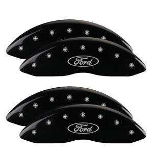 MGP - MGP 4 Caliper Covers Engraved Front & Rear Oval logo/Ford Black finish silver ch - 10120SFRDBK - Image 3