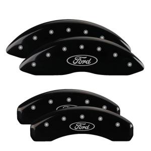 MGP - MGP 4 Caliper Covers Engraved Front & Rear Oval logo/Ford Black finish silver ch - 10146SFRDBK - Image 3