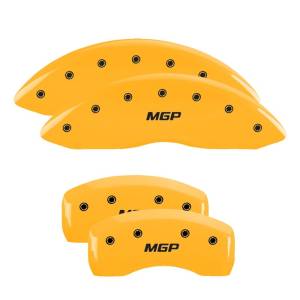 MGP 4 Caliper Covers Engraved Front & Rear MGP Yellow Finish Black Char 2007 Ford Falcon - 10165SMGPYL