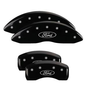 MGP - MGP 4 Caliper Covers Engraved Front & Rear Oval logo/Ford Black finish silver ch - 10165SFRDBK - Image 3