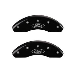 MGP - MGP 4 Caliper Covers Engraved Front & Rear Oval logo/Ford Black finish silver ch - 10210SFRDBK - Image 1