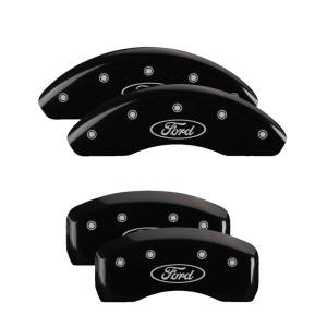 MGP - MGP 4 Caliper Covers Engraved Front & Rear Oval logo/Ford Black finish silver ch - 10210SFRDBK - Image 3