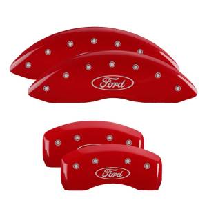 MGP - MGP 4 Caliper Covers Engraved Front & Rear Oval logo/Ford Red finish silver ch - 10165SFRDRD - Image 3