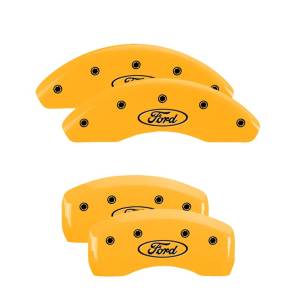 MGP 4 Caliper Covers Engraved Front & Rear Oval Logo/Ford Yellow Finish Black Char 2000 Ford Falcon - 10210SFRDYL