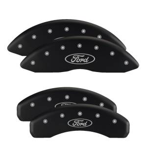 MGP - MGP 4 Caliper Covers Engraved Front & Rear Oval logo/Ford Black finish silver ch - 10219SFRDBK - Image 2