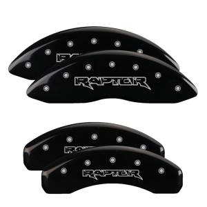 MGP - MGP 4 Caliper Covers Engraved Front & Rear Raptor Black finish silver ch - 10219SRPTBK - Image 3