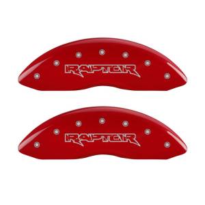 MGP - MGP 4 Caliper Covers Engraved Front & Rear Raptor Red finish silver ch - 10219SRPTRD - Image 1