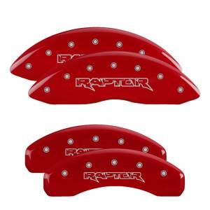 MGP - MGP 4 Caliper Covers Engraved Front & Rear Raptor Red finish silver ch - 10219SRPTRD - Image 3