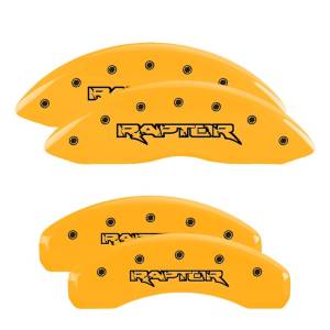 MGP - MGP 4 Caliper Covers Engraved Front & Rear Raptor Yellow finish black ch - 10219SRPTYL - Image 3