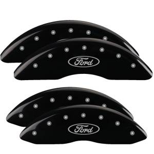 MGP - MGP 4 Caliper Covers Engraved Front & Rear Oval logo/Ford Black finish silver ch - 10235SFRDBK - Image 3