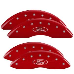 MGP - MGP 4 Caliper Covers Engraved Front & Rear Oval logo/Ford Red finish silver ch - 10235SFRDRD - Image 3