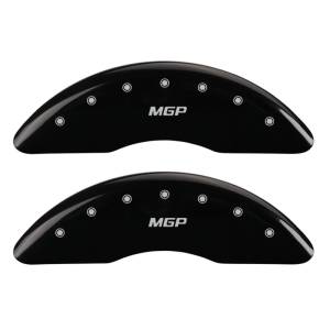 MGP 4 Caliper Covers Engraved Front & Rear MGP Black finish silver ch - 10235SMGPBK