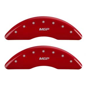 MGP 4 Caliper Covers Engraved Front & Rear MGP Red finish silver ch - 10235SMGPRD