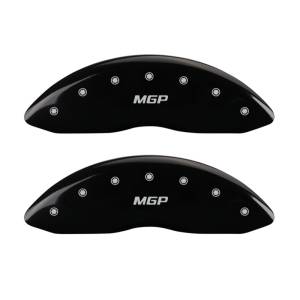 MGP - MGP Front set 2 Caliper Covers Engraved Front MGP Black finish silver ch - 16222FMGPBK - Image 1